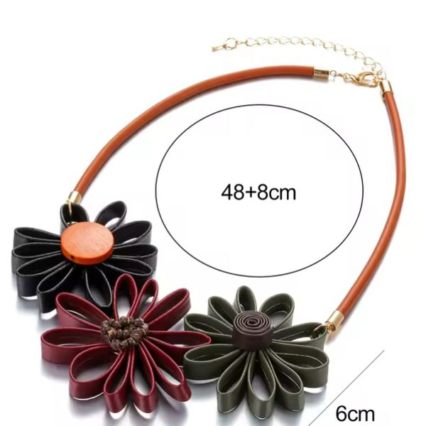 Collier en cuir : Le collier fleur de soleil qui vous sublimera par Creatiz Martinique