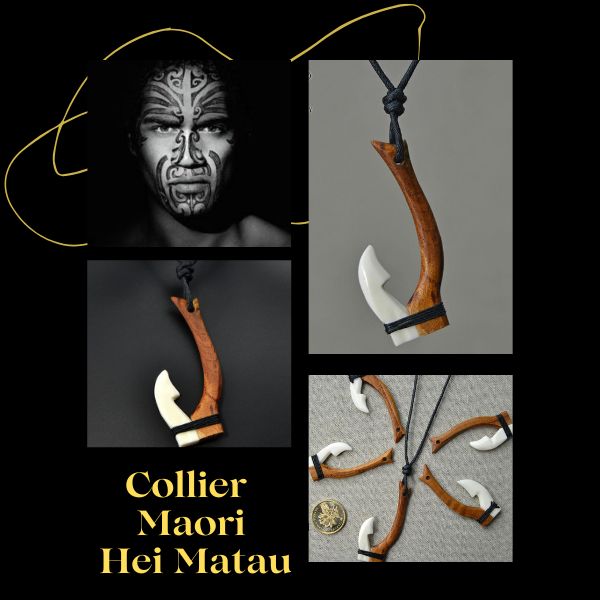 Collier Pendentif Hei Matau Maori - Collier de protection - Polynésie / Nouvelle Zélande