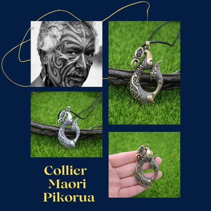 Collier Pendentif Maori Mixte - 100% Artisanal - Pikorua -Symbole d’éternité -  Nouvelle Zélande