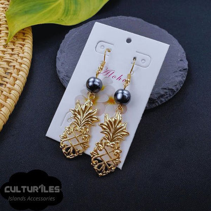 Bijoux Femmes, Hawaïens  : Collier et Boucles d'oreilles Acier Inox Gold