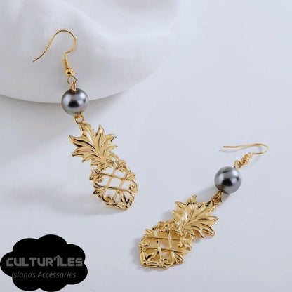 Bijoux Femmes, Hawaïens  : Collier et Boucles d'oreilles Acier Inox Gold