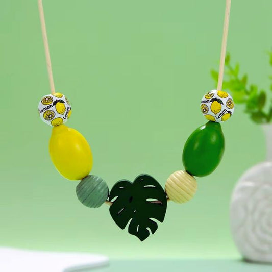 Collier Pendentif Fruit Citron - Création Artisanale par Creatiz, Martinique
