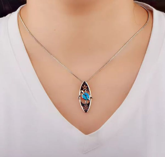 Collier Tortue Bleue – Bijou Tendance Femme