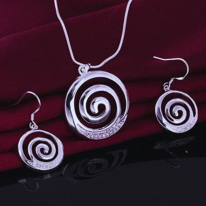 Bijou Pendentif Koru Maori - Parure Collier et Boucles d'Oreilles pour Femmes en Acier Inoxydable
