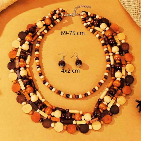 Collier  Parure en  Bois - Création Artisanale par Creatiz, Martinique