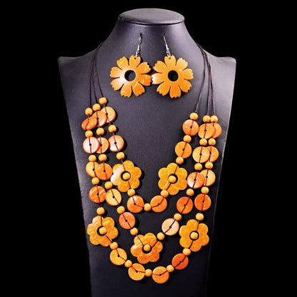 Collier Sautoir en  Bois - Création Artisanale par Creatiz, Martinique