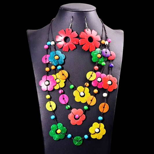 Collier Sautoir en  Bois - Création Artisanale par Creatiz, Martinique