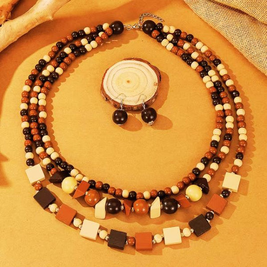 Collier  Parure en  Bois - Création Artisanale par Creatiz, Martinique
