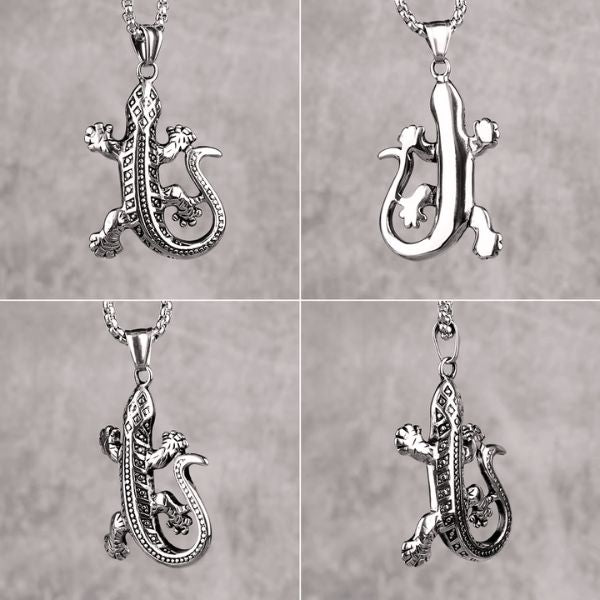 Collier Pendentif Gecko – L’esprit de la Réunion autour du cou