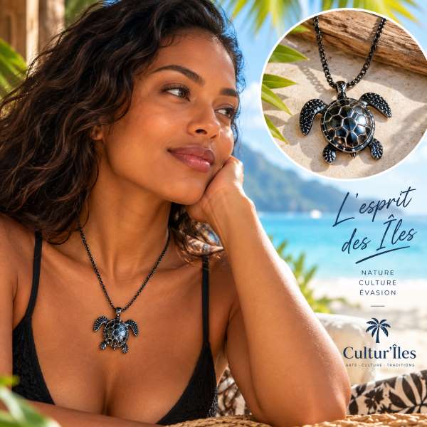 Collier Tortue Métal – Symbole de sagesse et de longévité