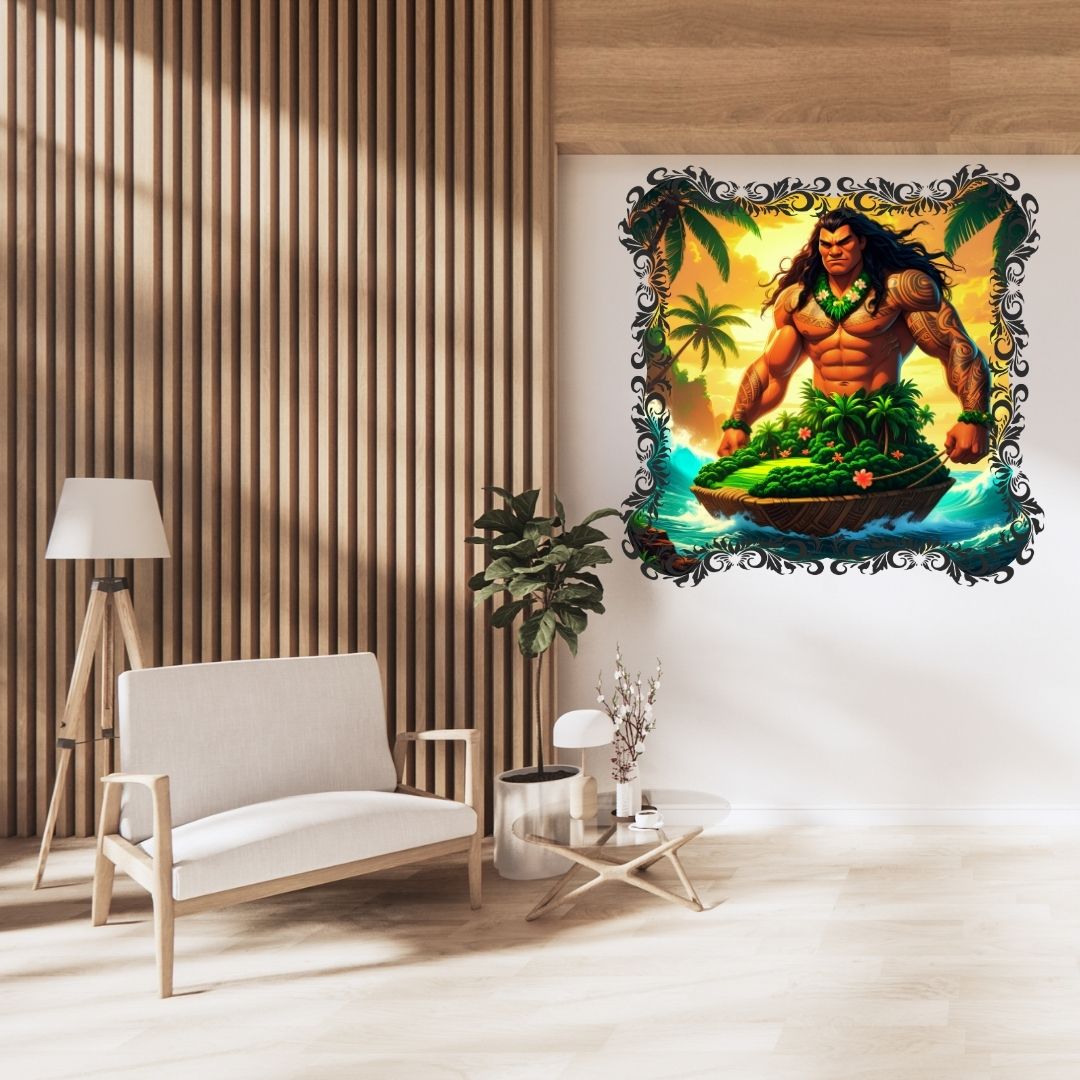 Légendes de l’Océan : Māui le Demi-Dieu | Art Vibrant & Traditionnel – Motifs Tribaux de Nouvelle-Zélande | Téléchargement Instantané