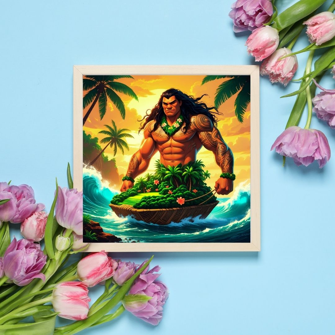 Légendes de l’Océan : Māui le Demi-Dieu | Art Vibrant & Traditionnel – Motifs Tribaux de Nouvelle-Zélande | Téléchargement Instantané
