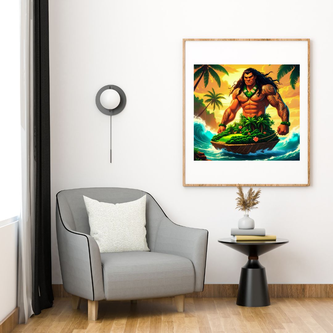 Légendes de l’Océan : Māui le Demi-Dieu | Art Vibrant & Traditionnel – Motifs Tribaux de Nouvelle-Zélande | Téléchargement Instantané
