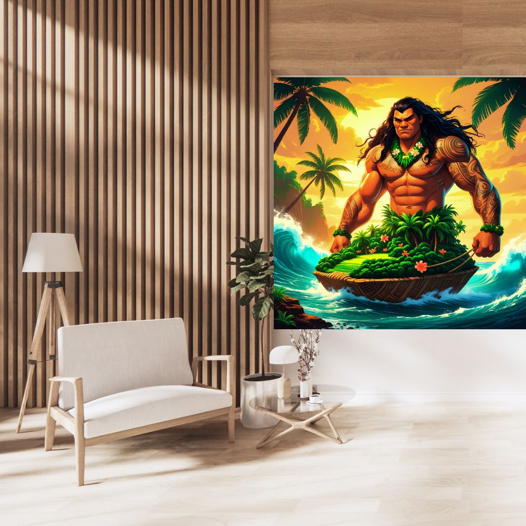 Légendes de l’Océan : Māui le Demi-Dieu | Art Vibrant & Traditionnel – Motifs Tribaux de Nouvelle-Zélande | Téléchargement Instantané