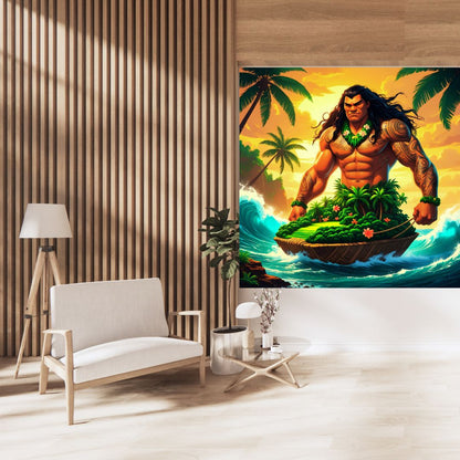 Légendes de l’Océan : Māui le Demi-Dieu | Art Vibrant & Traditionnel – Motifs Tribaux de Nouvelle-Zélande | Téléchargement Instantané