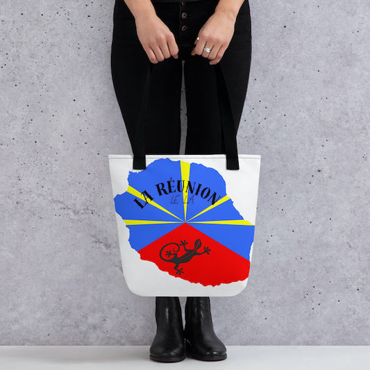 Grand Tote Bag Bio – La Réunion Lé La – Design Margouillat