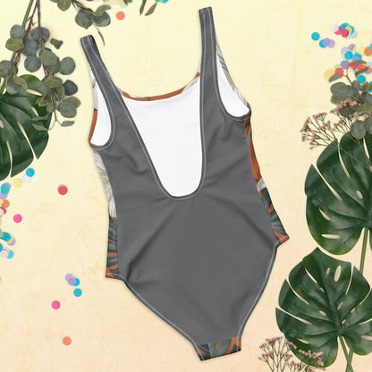 Maillot de Bain Une Pièce Femme – Floral Polynésien – Dos Nu et Coupe Brésilienne