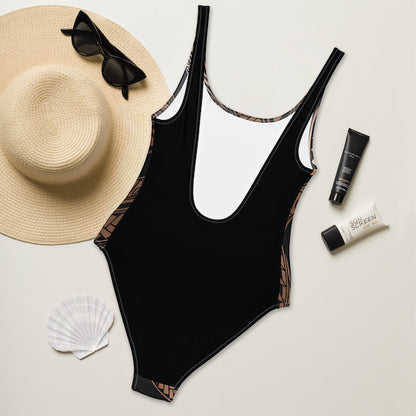 Maillot de Bain 1 Pièce – Inspiration Polynésienne – Coupe Brésilienne Féminine - Impression Motifs Tribaux