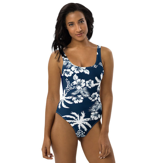 Maillot de Bain Une Pièce Femme – Floral Polynésien – Dos Nu et Coupe Brésilienne