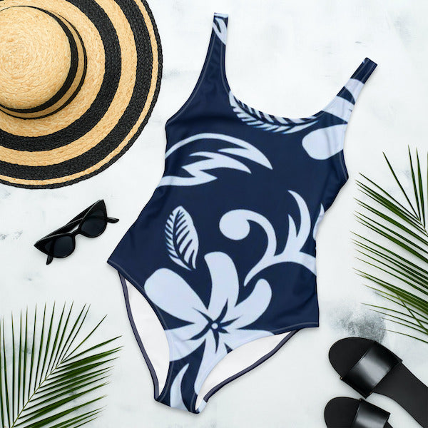 Maillot de bain 1 pièce femme – Esprit Polynésien – Coupe Brésilienne Dos Nu, Anti-chlore