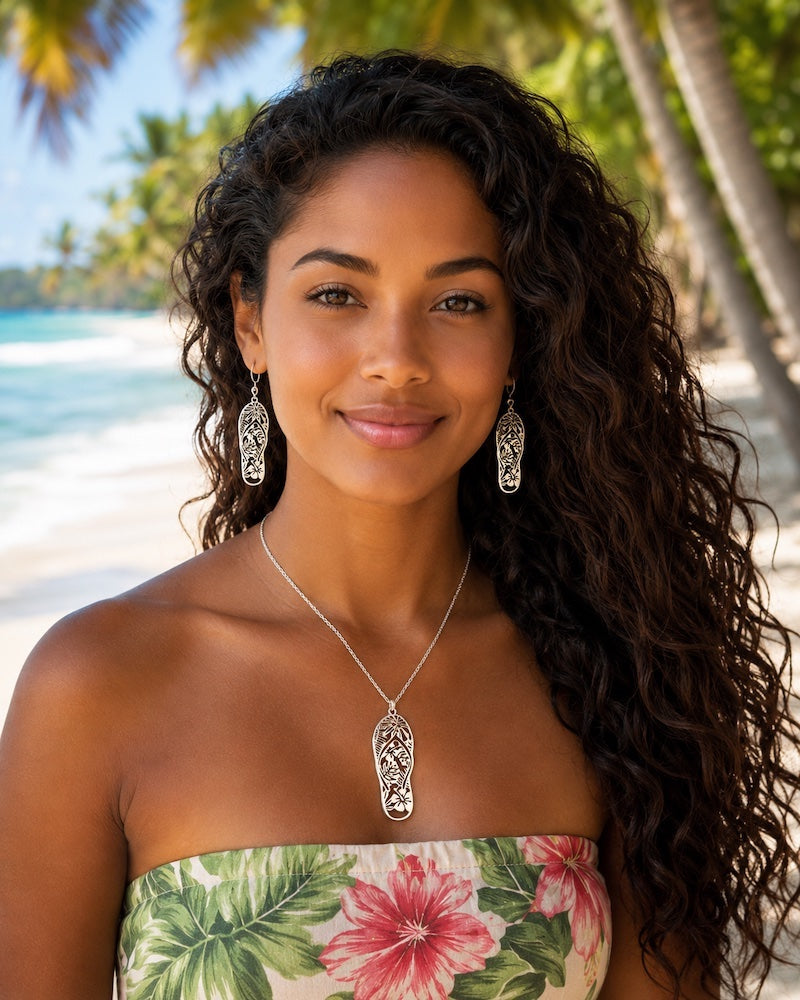 Boucles d'Oreilles Pendantes Tongues de Plage – Esprit Vacances et Élégance Décontractée