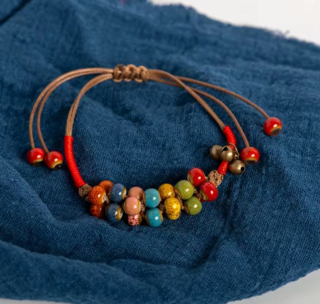 Parure Collier et Bracelet en Céramique Colorée – Élégance Ethnique Made in Martinique