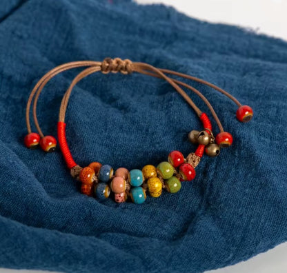 Parure Collier et Bracelet en Céramique Colorée – Élégance Ethnique Made in Martinique