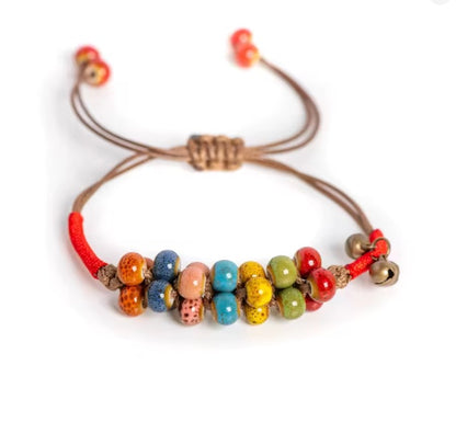 Parure Collier et Bracelet en Céramique Colorée – Élégance Ethnique Made in Martinique
