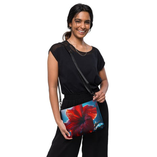 Sac bandoulière Design Hibiscus des Antilles