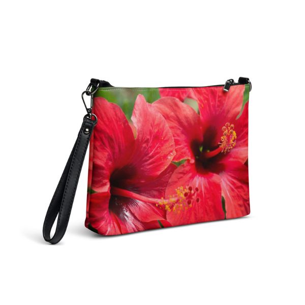 Sac bandoulière Design Hibiscus Rouge des Antilles
