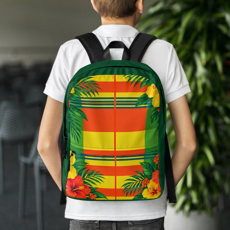 Sac à dos - homme ou femme - Madras - Antilles - Guadeloupe , Martinique