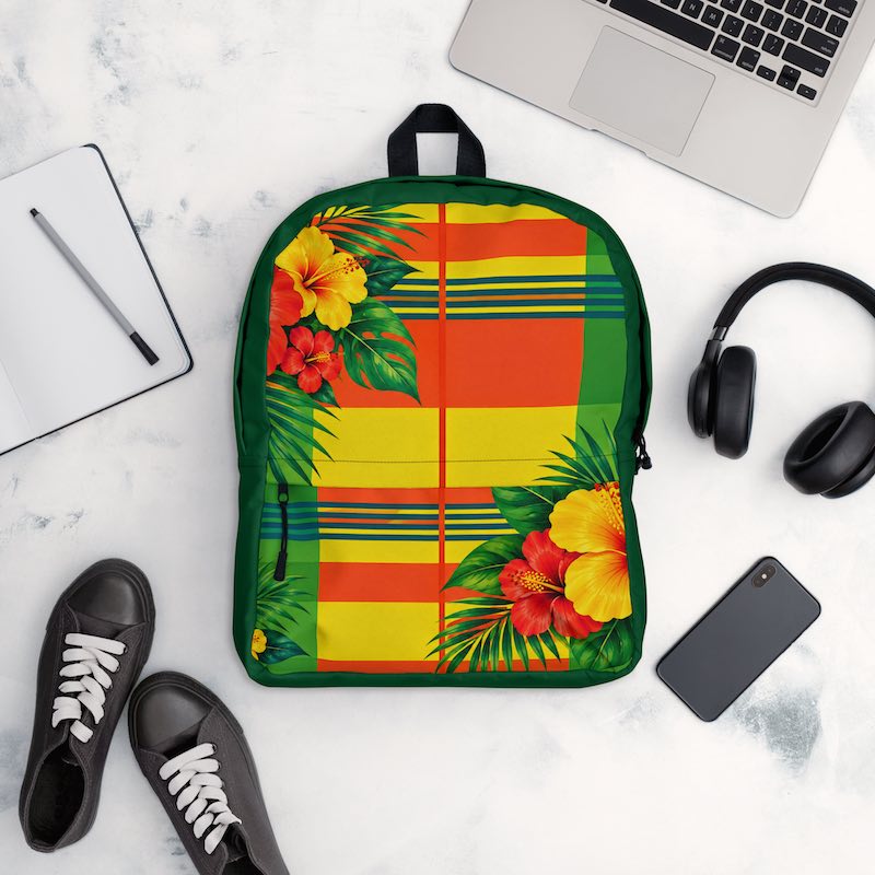 Sac à dos - homme ou femme - Madras - Antilles - Guadeloupe , Martinique