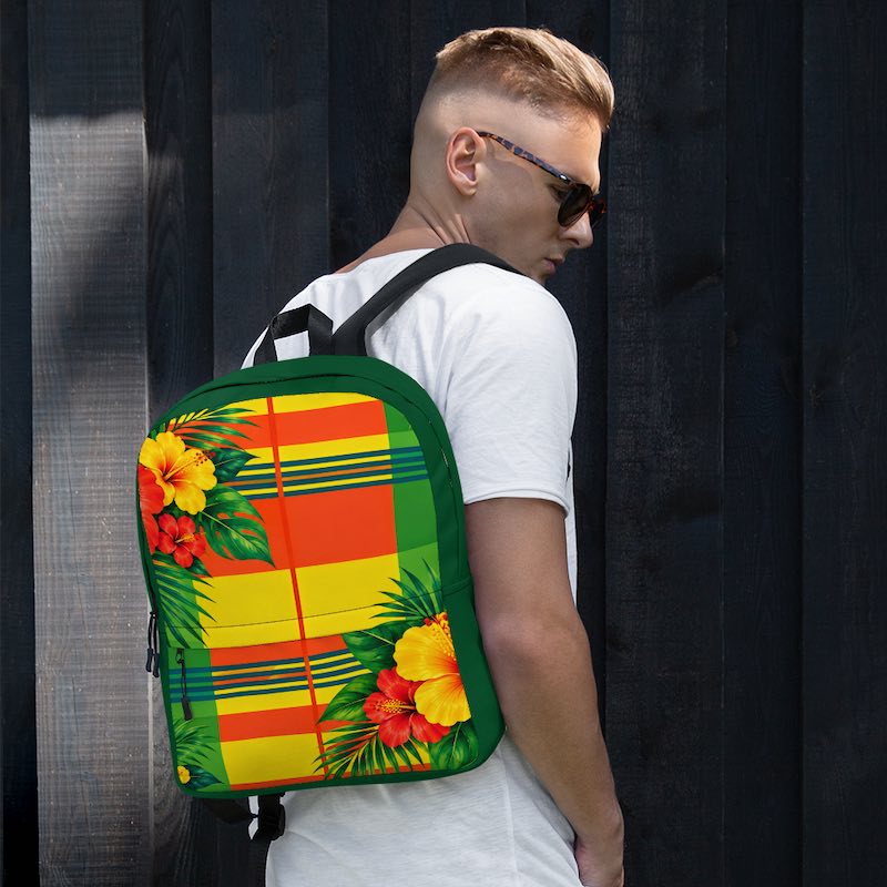 Sac à dos - homme ou femme - Madras - Antilles - Guadeloupe , Martinique