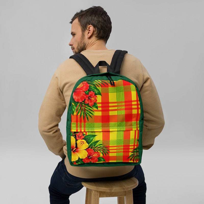 Sac à dos - homme ou femme - Madras - Antilles - Guadeloupe , Martinique