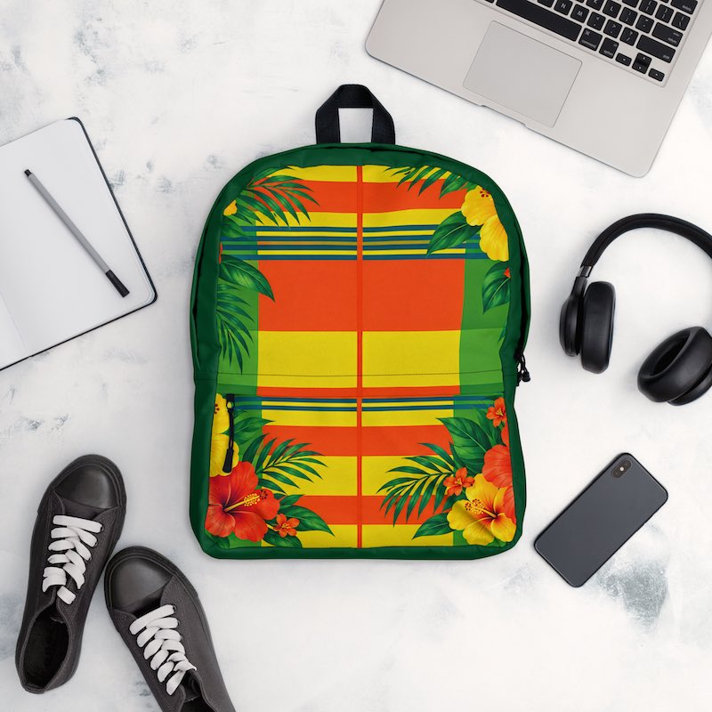 Sac à dos - homme ou femme - Madras - Antilles - Guadeloupe , Martinique