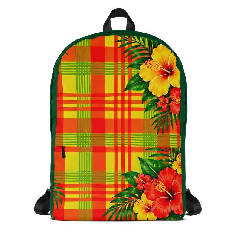 Sac à dos - homme ou femme - Madras - Antilles - Guadeloupe , Martinique