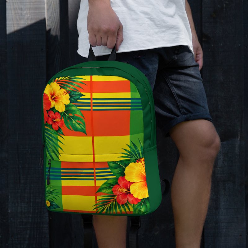 Sac à dos - homme ou femme - Madras - Antilles - Guadeloupe , Martinique