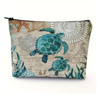 Trousse de maquillage Tortue - Sac maquillage - Une invitation à l’évasion tropicale