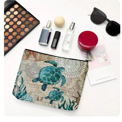 Trousse de maquillage Tortue - Sac maquillage - Une invitation à l’évasion tropicale