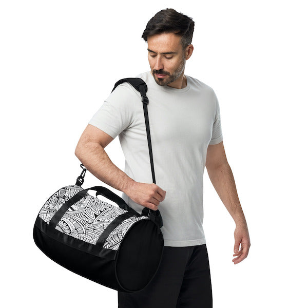 Sac de Sport Unisexe Motif Tribal – Robuste et Stylé