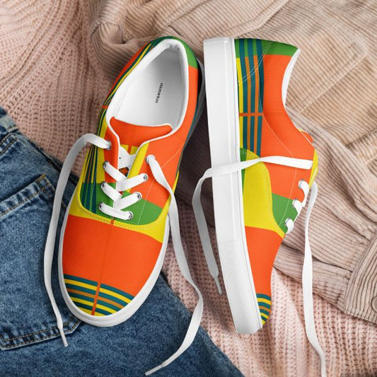 Sneakers en Madras avec lacets – Sneaker Homme
