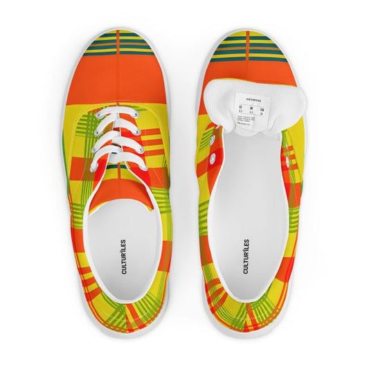 Sneakers en toile madras avec lacets – Sneaker Homme