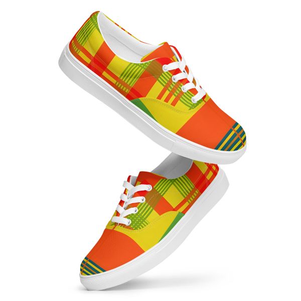 Sneakers en toile madras avec lacets – Sneaker Homme