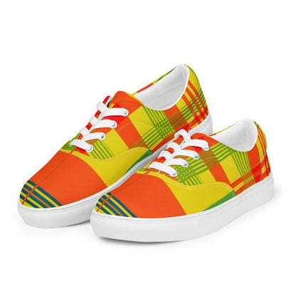 Sneakers en toile madras avec lacets – Sneaker Homme