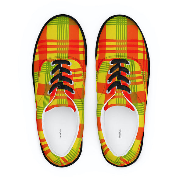 Sneakers en Madras avec lacets – Homme
