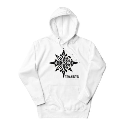 Sweat Shirt à capuche Blanc pour Femme - Soleil Maori -  Tena Koutou