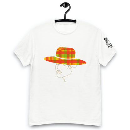 T-shirt Femme – Madras – Design Femme au Chapeau Antillais