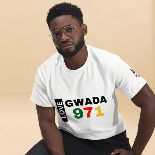 T-shirt Unisexe - Design Love Gwada 971 - Guadeloupe