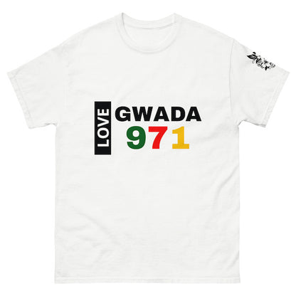 T-shirt Unisexe - Design Love Gwada 971 - Guadeloupe