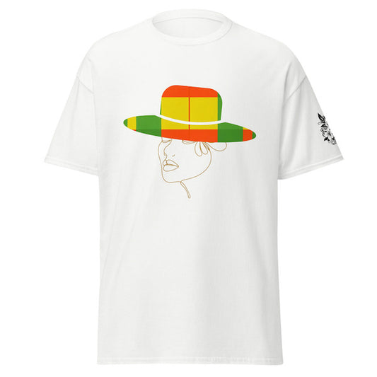 T-shirt Femme – Madras – Design Femme au Chapeau Antillais